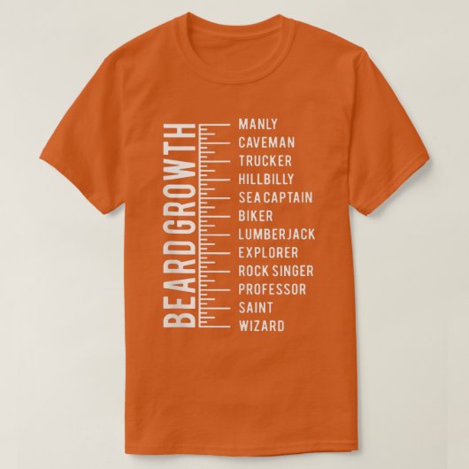 T-shirt Mens Beard Croissance Graphique Mesure Cadeau M Po (Design devant)