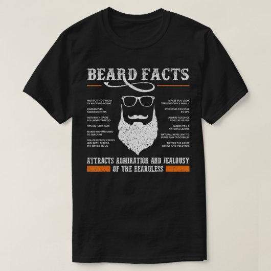 T-shirt Mens Beard Facts Funny Barber Bearded Mustache Ma (Design devant)