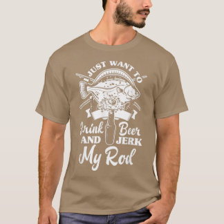 T-shirt Mens Beer Rod Fishing Funny Fisherman Fisher Fishi