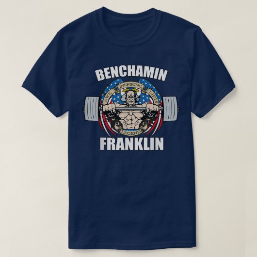 T-shirt Mens Benchamin Franklin Patriotic Gainz Workout Gy (Design devant)