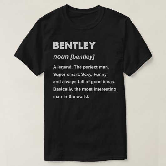 T-shirt Mens Bentley Nom Cadeau (Design devant)
