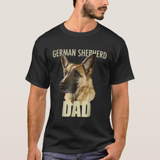 T-shirt Mens Berger Allemand Papa Chien (Devant)