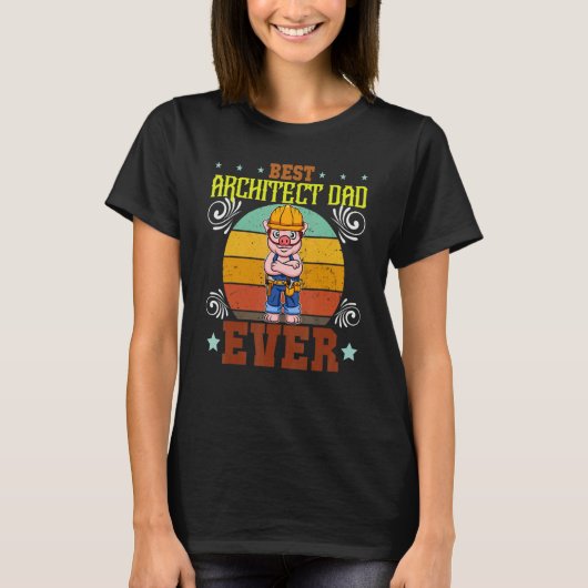T-shirt Mens Best Architect Dad Ever Draftsman Father's Da (Devant)