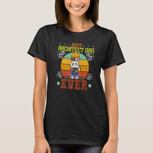 T-shirt Mens Best Architect Dad Ever Draftsman Father's Da (Devant)