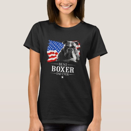 T-shirt Mens Best Boxer Dad Ever American Flag Father s Da (Devant)