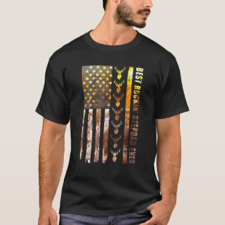T-shirt Mens Best Buckin Stepdad Jamais Chasse De Cerfs Bu