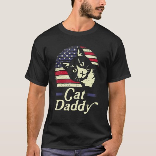 T-shirt Mens Best Cat Dad 4th of July Fathers Day Men Dadd (Devant)
