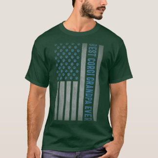 T-shirt Mens Best Corgi Dog Grandpa Ever 4th of July USA A