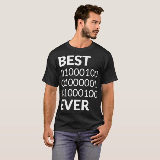 T-shirt Mens Best Dad Ever Shirt Binary Code Fathers Day G (Devant entier)