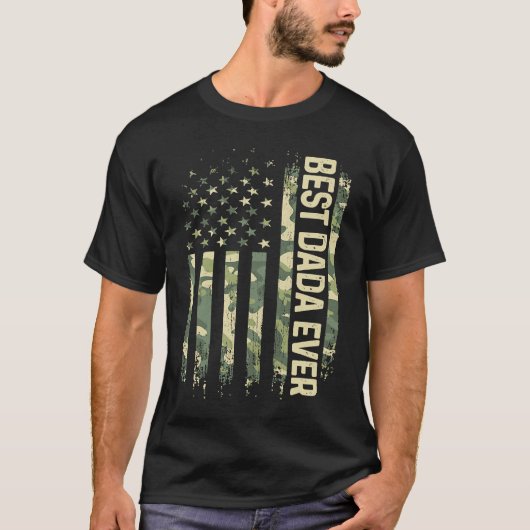 T-shirt Mens Best Dada Ever Camo American Flag Father's Da (Devant)