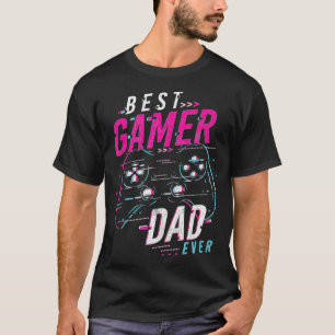T-shirt Mens Best Gamer Dad Ever Funny Fathers Day Top 