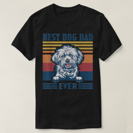T-shirt Mens Best Lhasa Apso Papa Jamais Drôle Chien Papa  (Design devant)