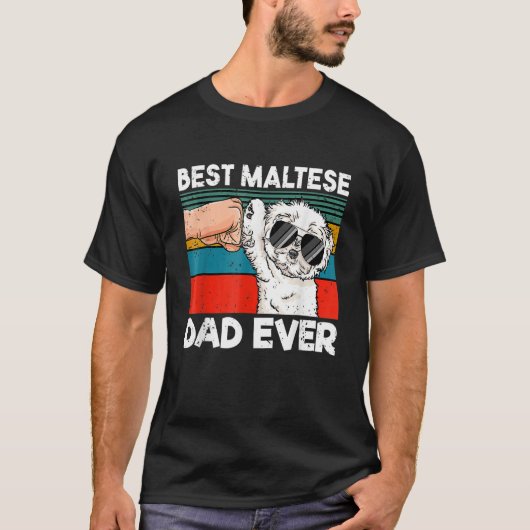 T-shirt Mens Best Maltese Dad Ever Ghetto Fist Dog (Devant)