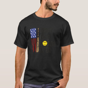 T-shirt Mens Best Papa Baseball Coach Ever Papa Drapeau D