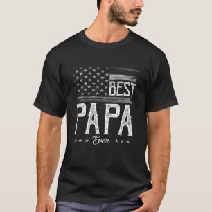 T-shirt Mens Best Papa Ever American Flag Grand-père Cadea