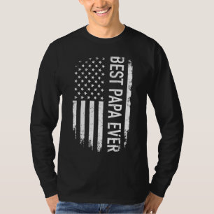 T-shirt Mens Best papa jamais nous drapeau vintage américa
