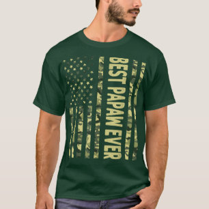 T-shirt Mens Best Papaw Ever US American Flag Funny Grandp