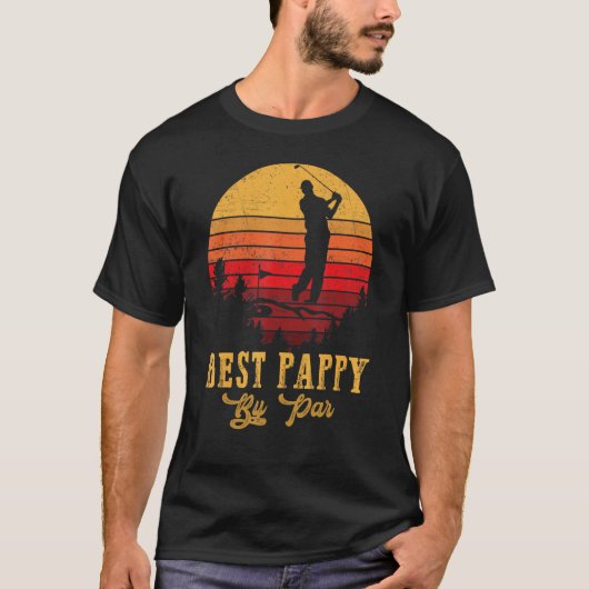 T-shirt Mens Best Pappy By Par Fête des pères Golf De Golf (Devant)