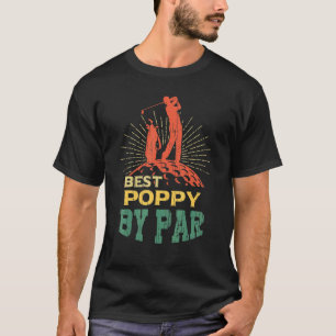 T-shirt Mens Best Poppy By Par Fête des pères Golf Golfeur