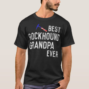 T-shirt MENS BEST ROCKHOUND GRANDPA EVER America rock pick