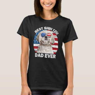 T-shirt Mens Best Shih Tzu Papa Jamais 4 juillet Shih Tzu