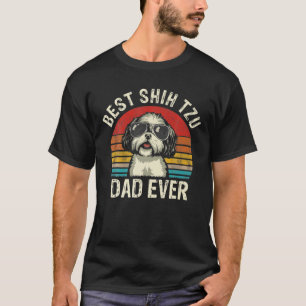 T-shirt Mens Best Shih Tzu Papa Jamais Fête des pères Vint