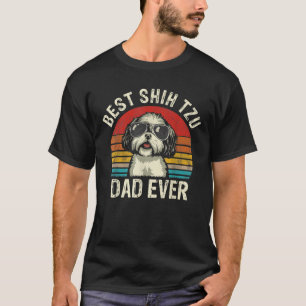 T-shirt Mens Best Shih Tzu Papa Jamais Fête des Pères Vint