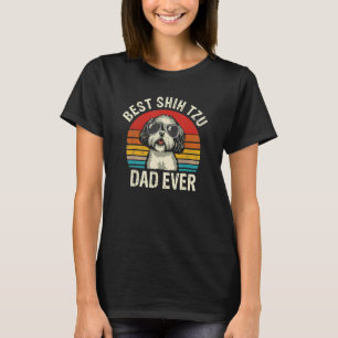 T-shirt Mens Best Shih Tzu Papa Jamais Fête des pères Vint