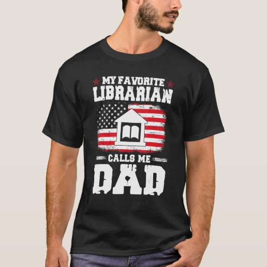 T-shirt Mens Bibliothécaire Préférée M'Appelle Papa Extrao (Devant)