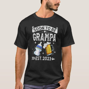 T-shirt Mens Bientôt Être Grampa 2023 Vintage Retro Nouvea