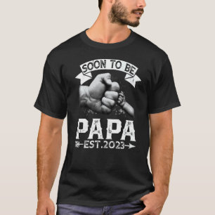 T-shirt Mens Bientôt Être Papa 2023 Grossesse Faire-part F