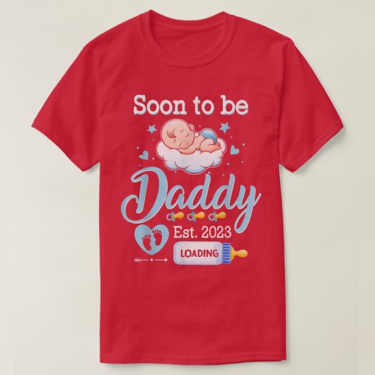T-shirt Mens Bientôt Être Papa Est 2023 Grossesse Bébé Ann (Design devant)