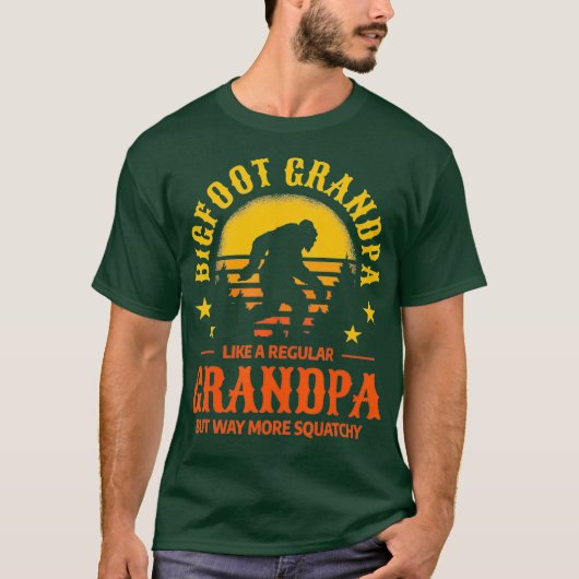 T-shirt Mens Bigfoot Grandpa Funny Retro Sasquatch (Devant)