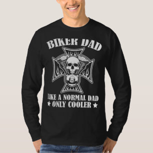 T-shirt Mens Biker Skull Biker Papa Comme Un Papa Biker No