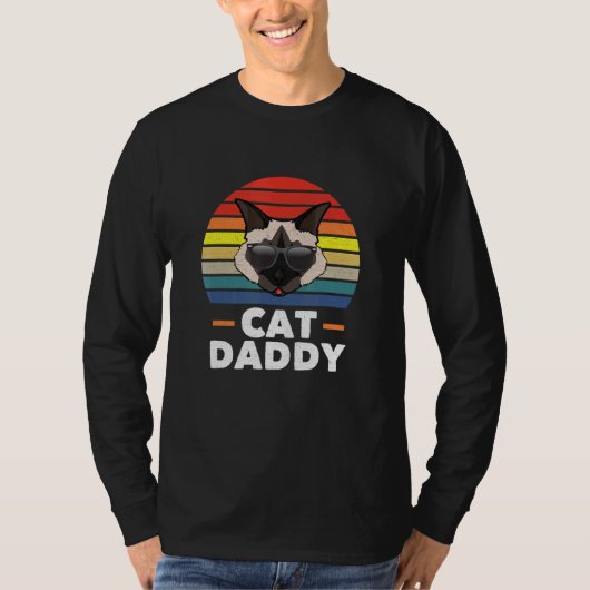 T-shirt Mens Birman Chat Papa Chat Papa (Devant)