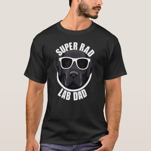 T-shirt Mens Black Labrador Dad  Fatheru2019s Day Lab Dog  (Devant)