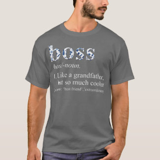 T-shirt Mens Blue Tie Die Cool Boss Like a Grandfather 