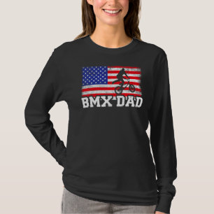 T-shirt Mens Bmx Drapeau Vintage américain Bmx Papa père D