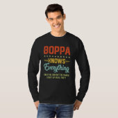 T-shirt Mens Boppa Knows Everything  Grandpa Fathers Jokes (Devant entier)
