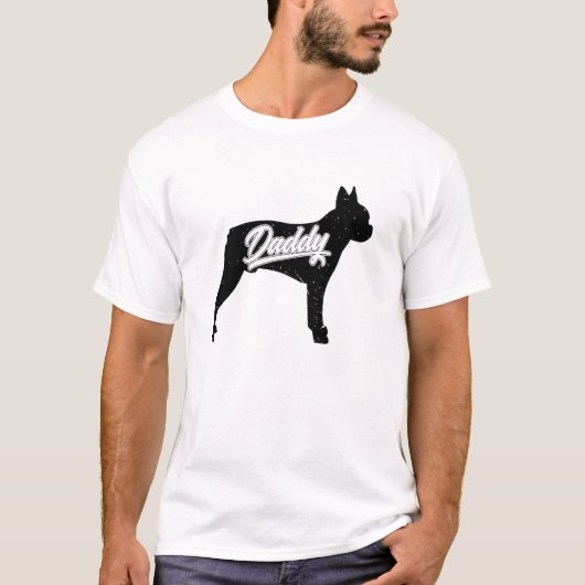 T-shirt Mens Boston Terrier Daddy Propriétaire Papa Pères (Devant)