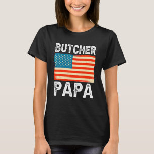 T-shirt Mens Boucherie Boucher Papa Usa Flag Slaughman P