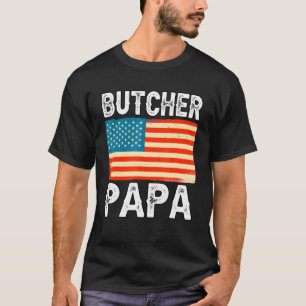 T-shirt Mens Boucherie Boucher Papa Usa Flag Slaughman P