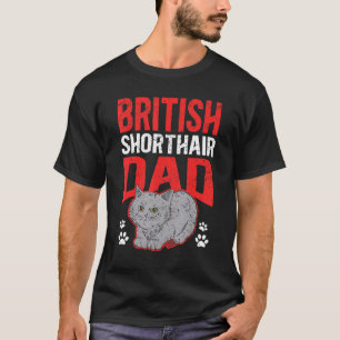T-shirt Mens British Shorthair Papa Chat Propriétaire Brit