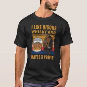 T-shirt Mens Buffalo J'Aime Bisons Whisky Et Peut-Être 3 P