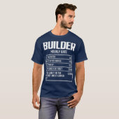 T-shirt Mens Builder Taux Horaire Funny Cadeau Constructio (Devant entier)