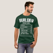 T-shirt Mens Builder Taux Horaire Funny Cadeau Constructio (Devant entier)