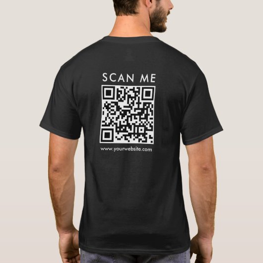 T-shirt Mens Business Company QR Code Scan Me Double Side (Dos)
