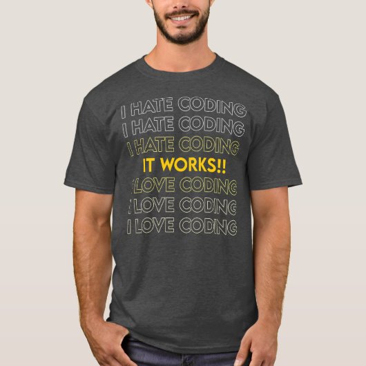 T-shirt Mens Ça marche J'aime le codage (Devant)