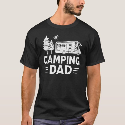 T-shirt Mens Camper Van Camping Papa Fête des pères (Devant)