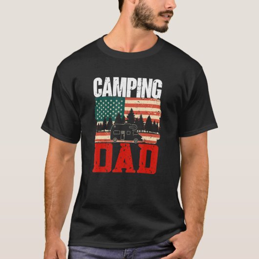 T-shirt Mens Camping Dad Camper Caravan Camping 12 (Devant)